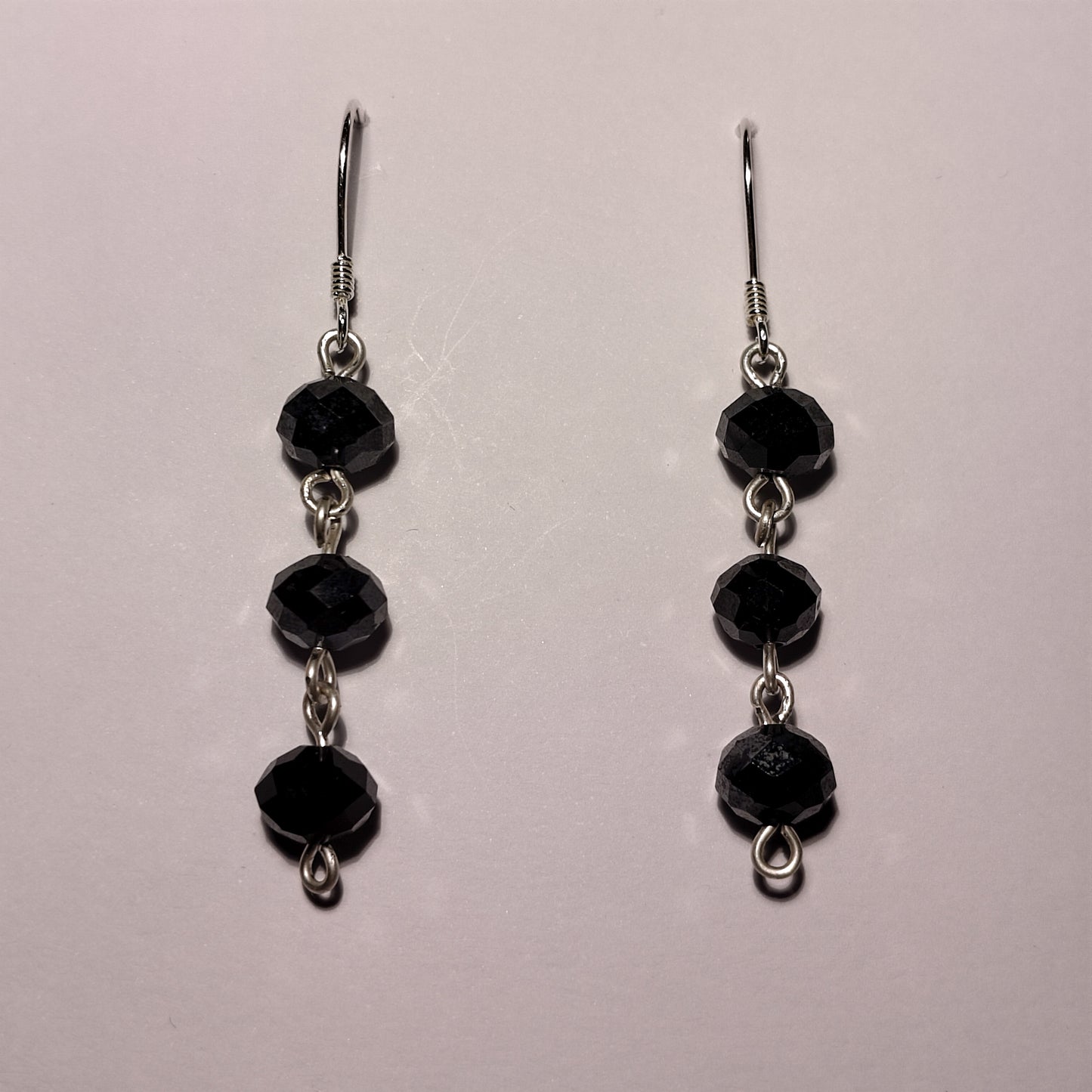 Black Crystal Chain Earrings