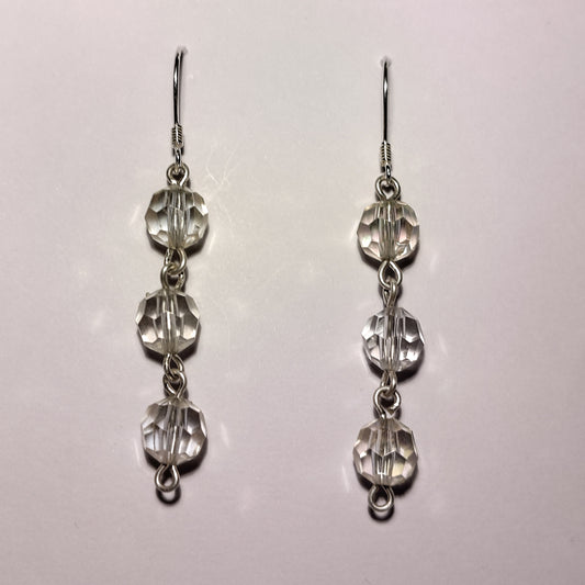 Clear Crystal Chain Earrings