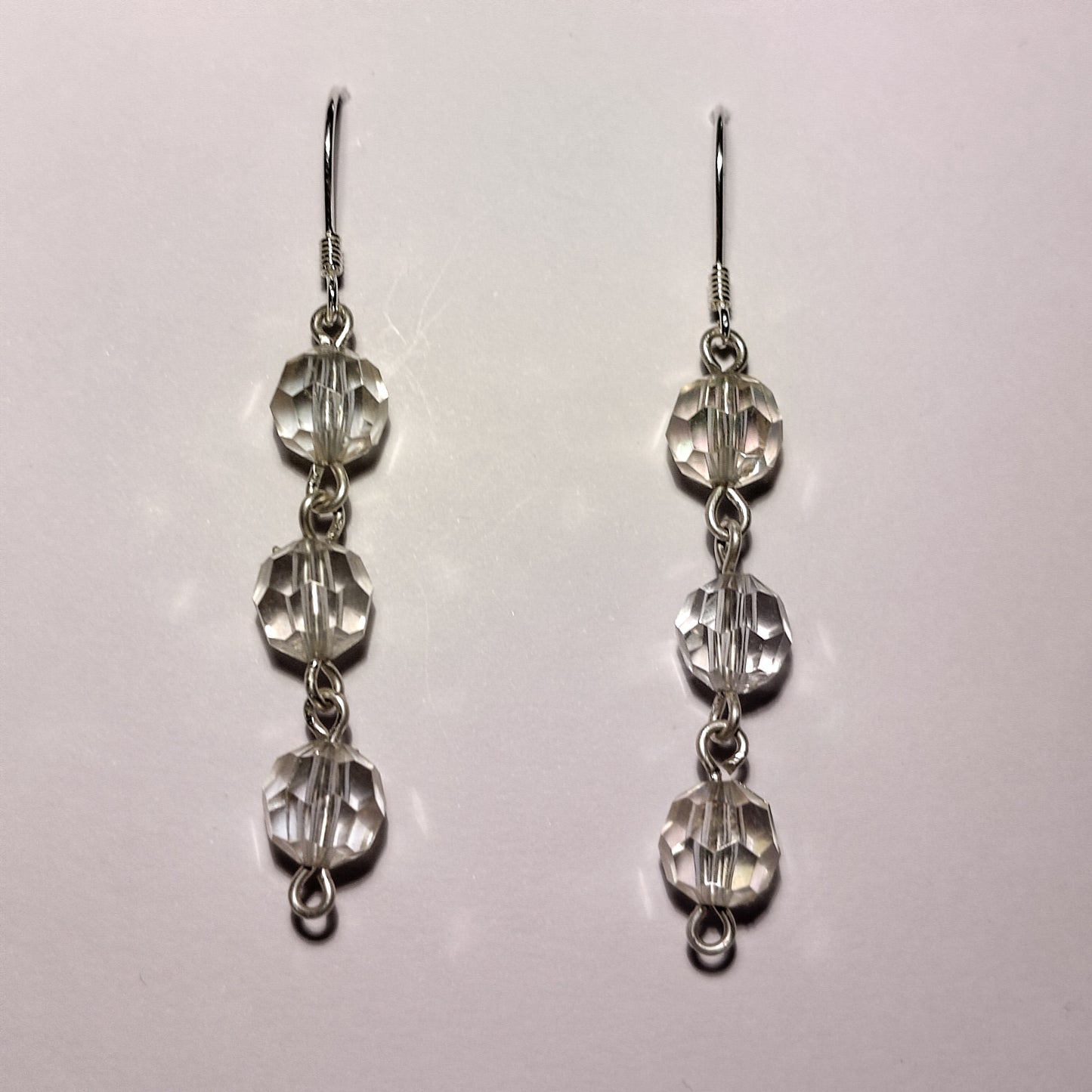 Clear Crystal Chain Earrings