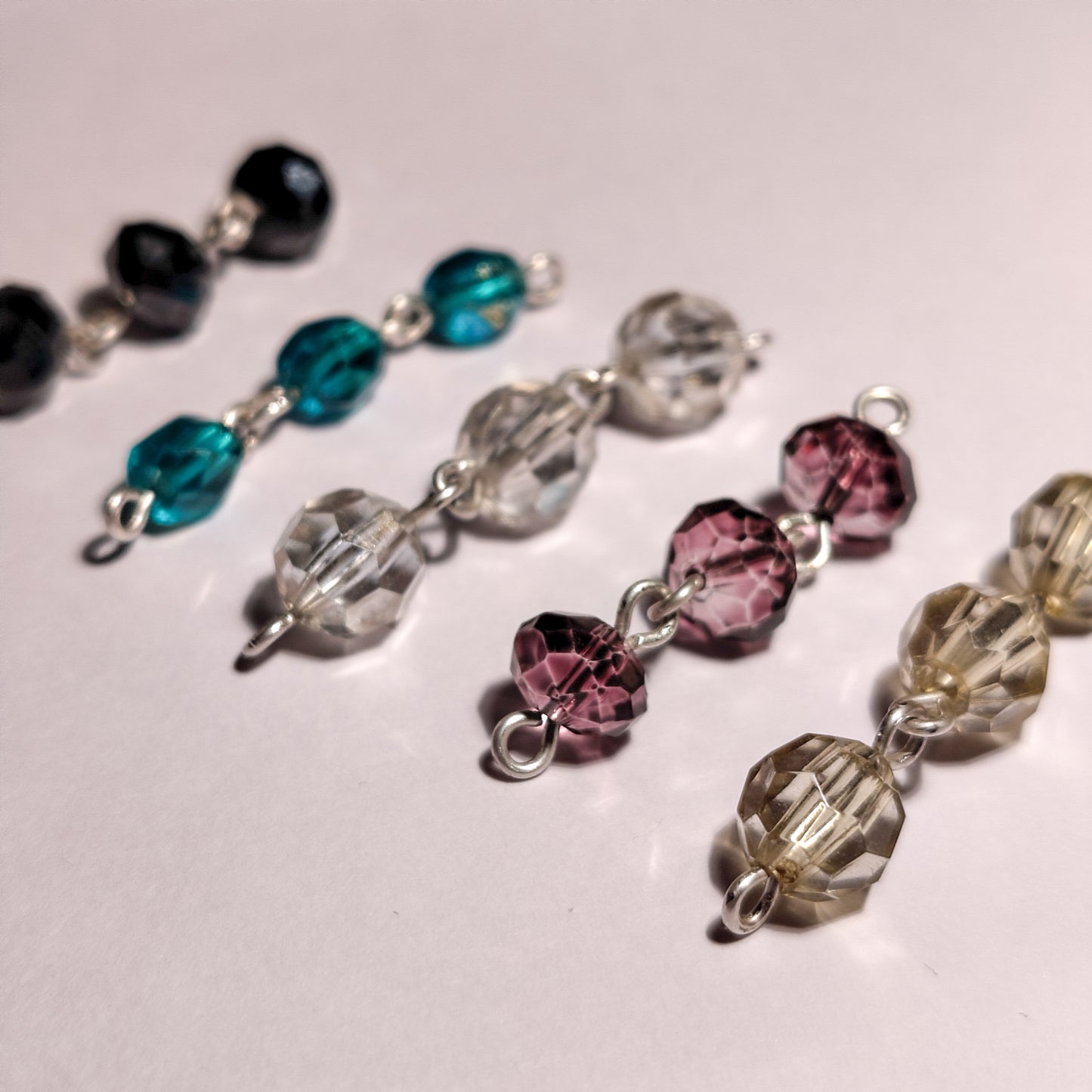 Purple Crystal Chain Earrings