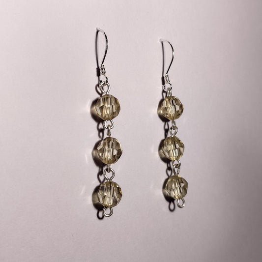 Green Crystal Chain Earrings