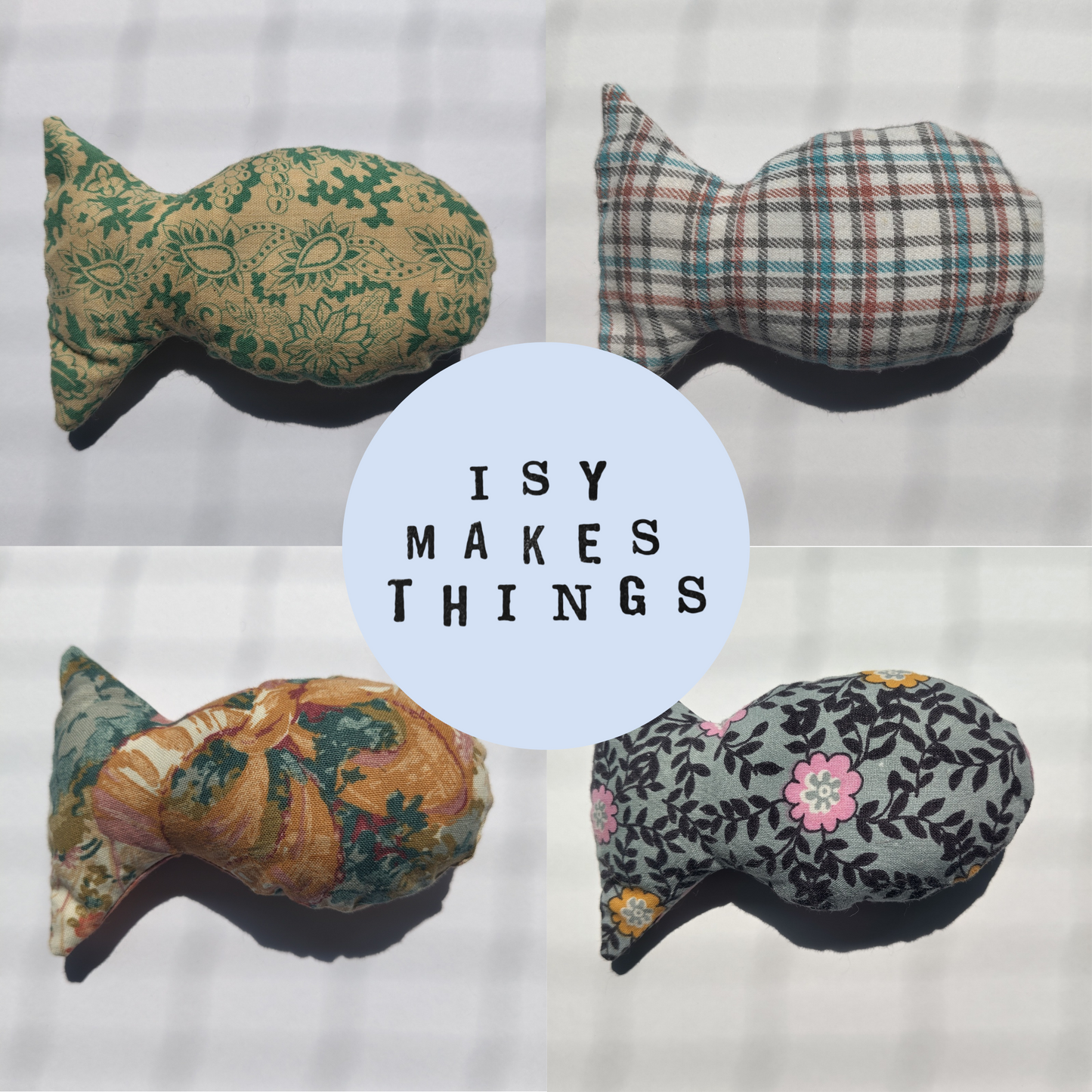 Cat Toy Fish (Green Floral)