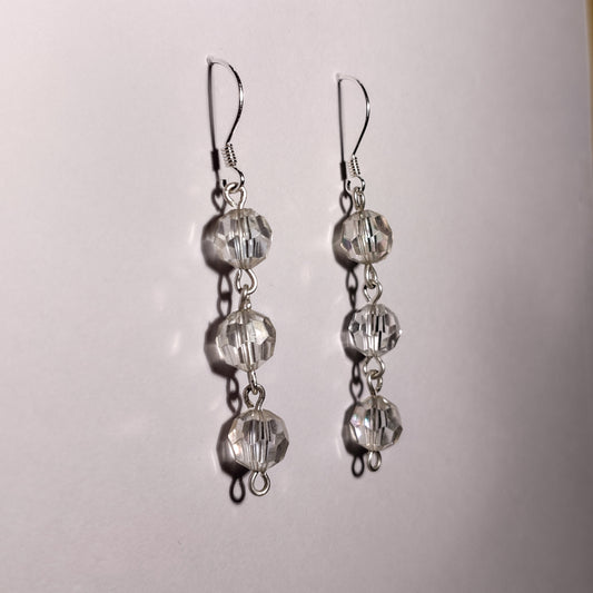Clear Crystal Chain Earrings